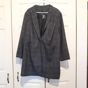 Dressy grey plaid blazer